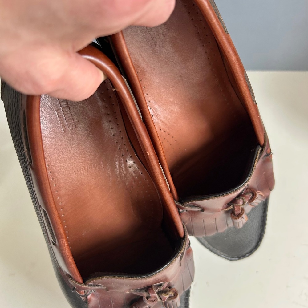 Allen Edmonds Loafers Mens 11 D Nashua Tassel Kiltie Boat Shoe Leather Preppy - Picture 9 of 13